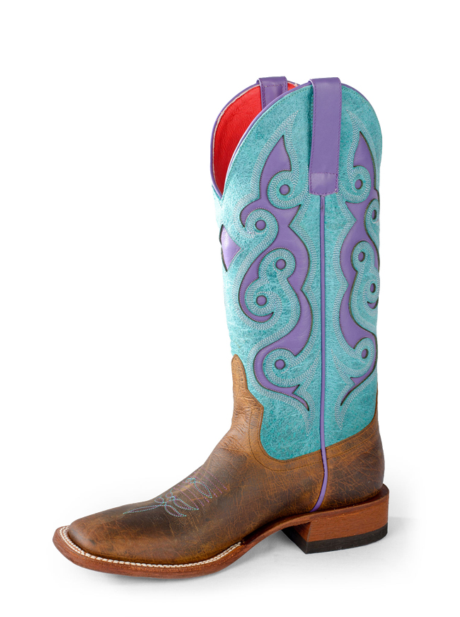 Macie Bean Turquoise and Purple Cowboy Boots