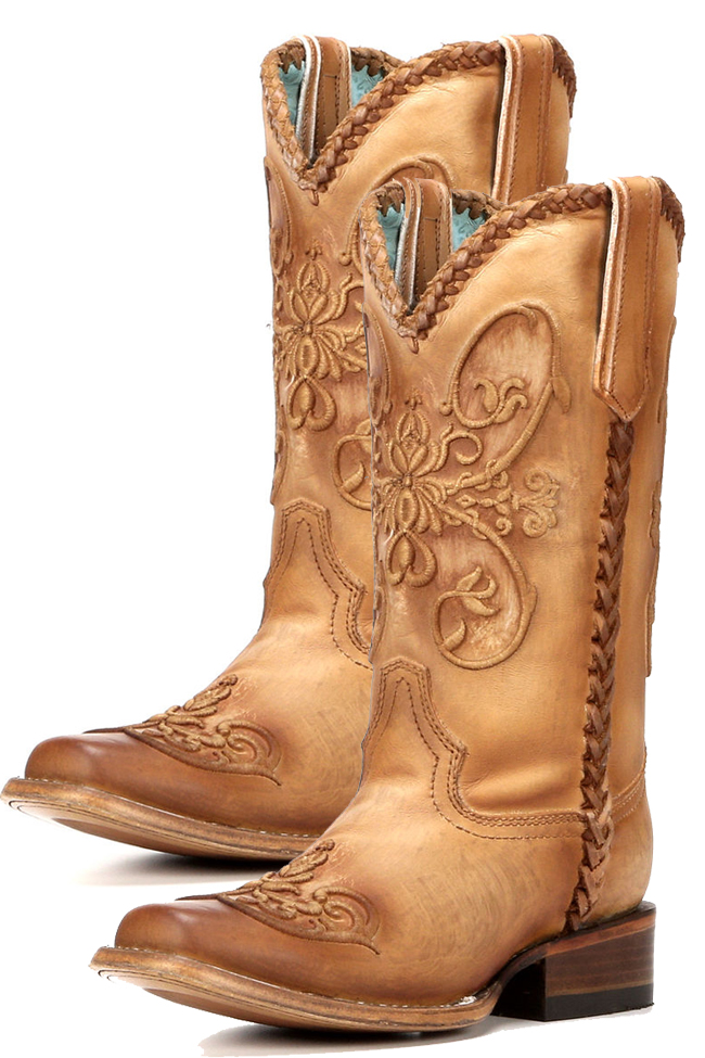 Corral brown square toe cowboy boots