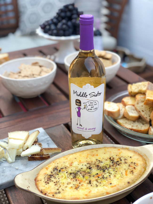 Baked ricotta cheese Middle Sister wine