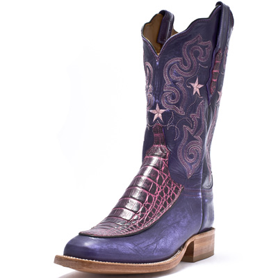 purple Lucchese cowboy boots