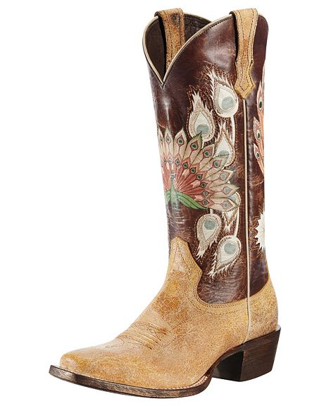 Ariat Mystic Feathers Peacock print boots