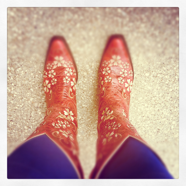 red floral cowboy boots