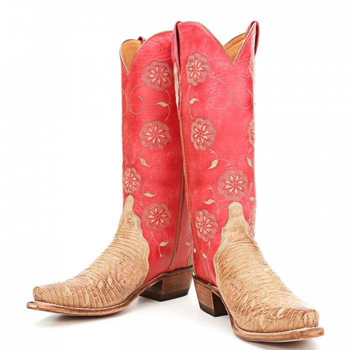 Red Lucchese cowboy boots 