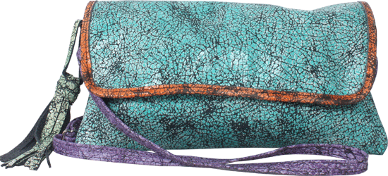 Turquoise & purple clutch by Double J Saddlery 