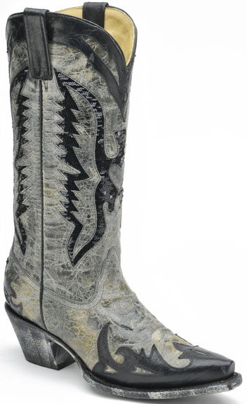 Black Distressed Corral cowboy boots