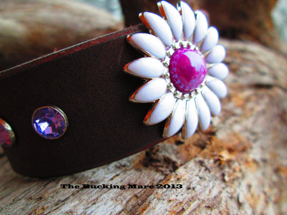 Purple daisy cuff by The Bucking Mare