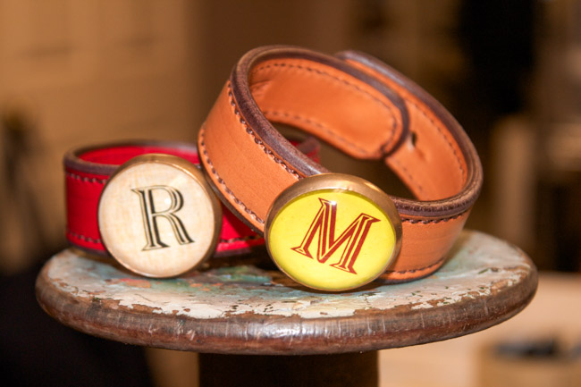 Leather Initial Bracelets by Rebecca Ray Designs
