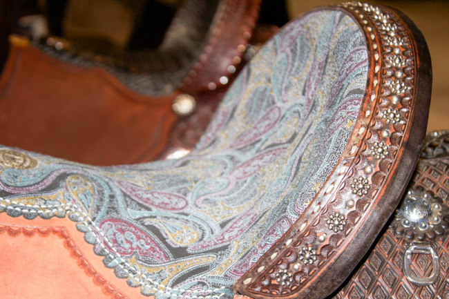 Double J Saddlery saddle with paisley print