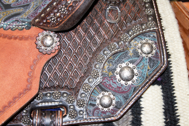 Double J Saddlery saddle with paisley print