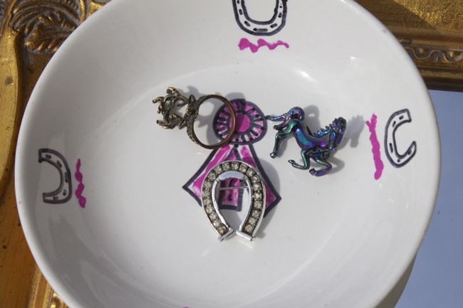 equestrian jewelry dish