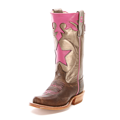 Anderson Bean Kids Boots Pink & Brown