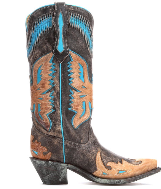 Corral Black & Turquoise Cowboy Boots