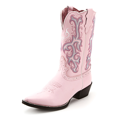 Justin Pink Kids Cowboy Boots