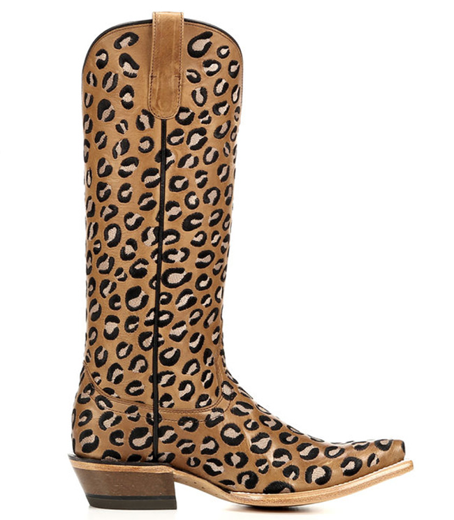 Leopard print Ariat cowboy boots