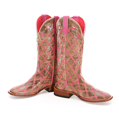 Macie Bean Pink Patchwork Cowboy Boots