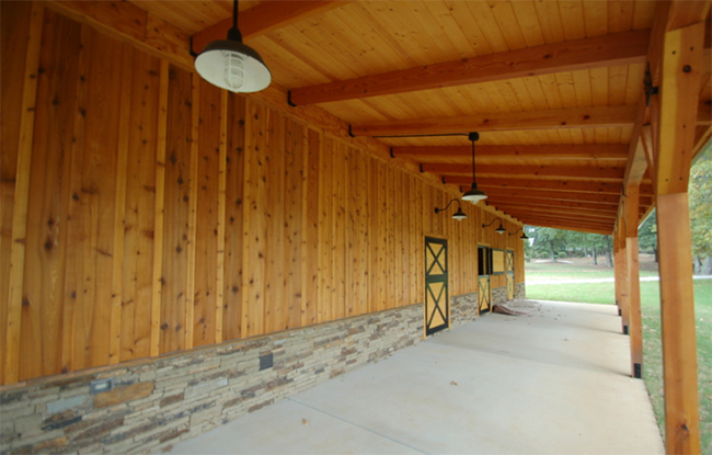 Spacious barn overhang and dutch doors