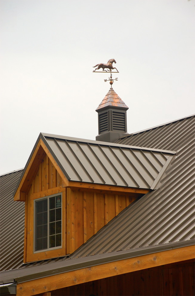 Traditional cupolas and a copper weathervane