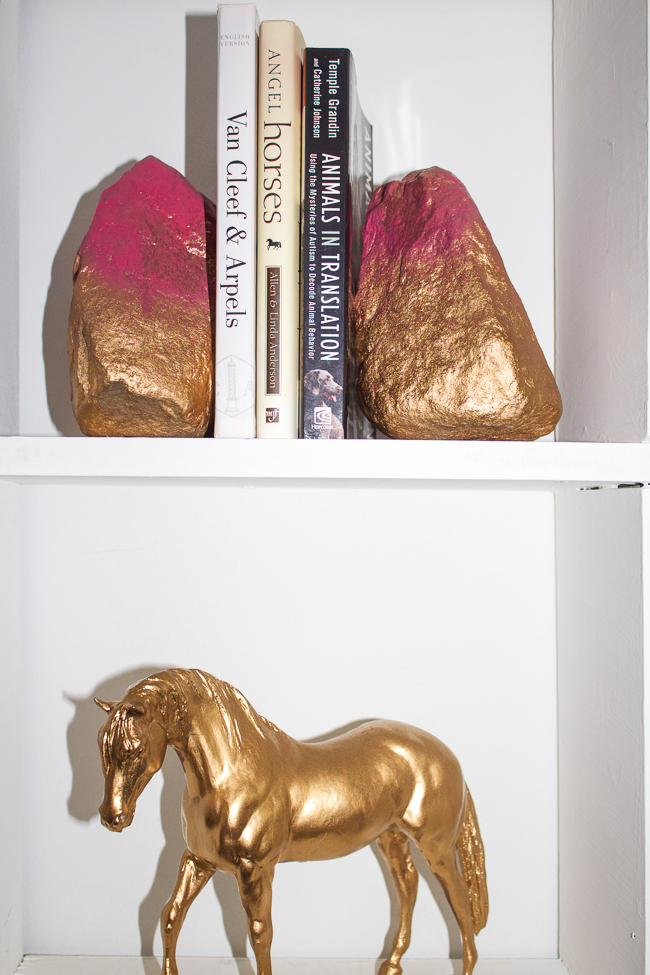 DIY Bookends & Gold Horse
