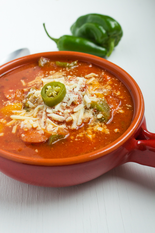 Spicy Sausage & Peppers Soup Recipe