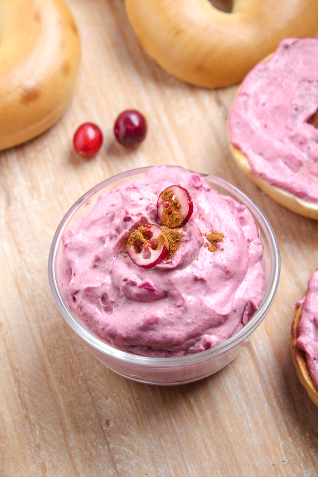 Cranberry Cinnamon Cream Cheese with bagels