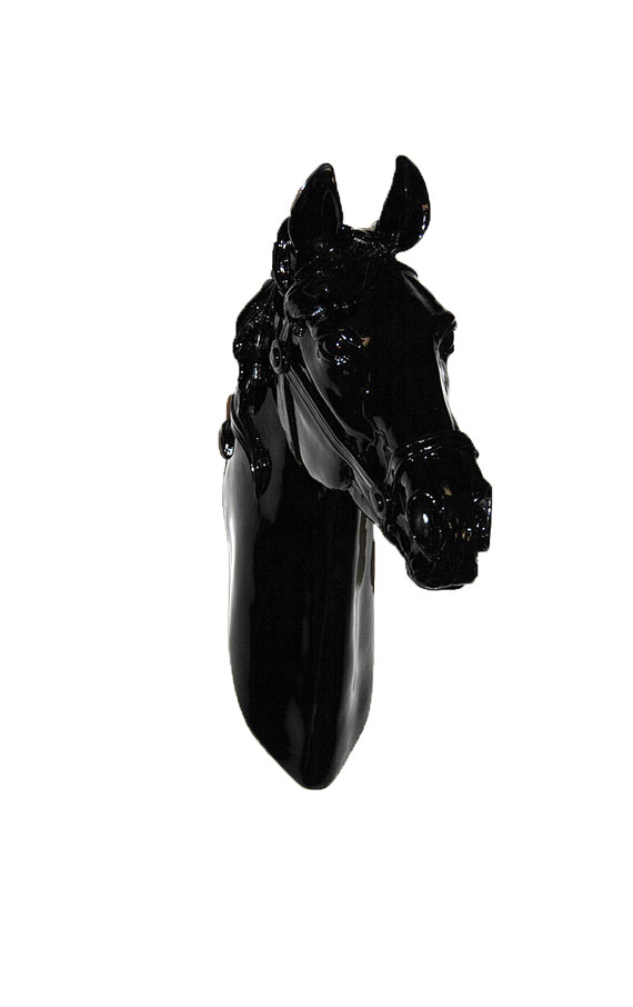Faux Black Horse Head