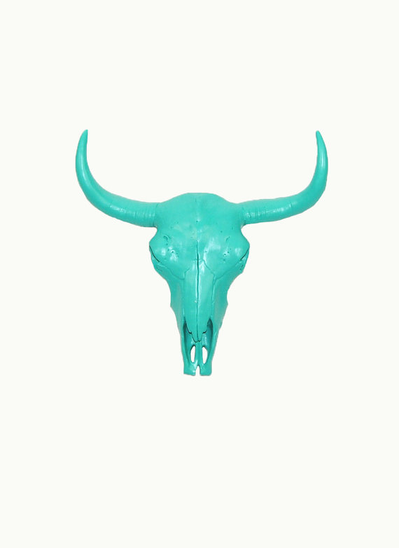 Turquoise Buffalo-Bison Skull