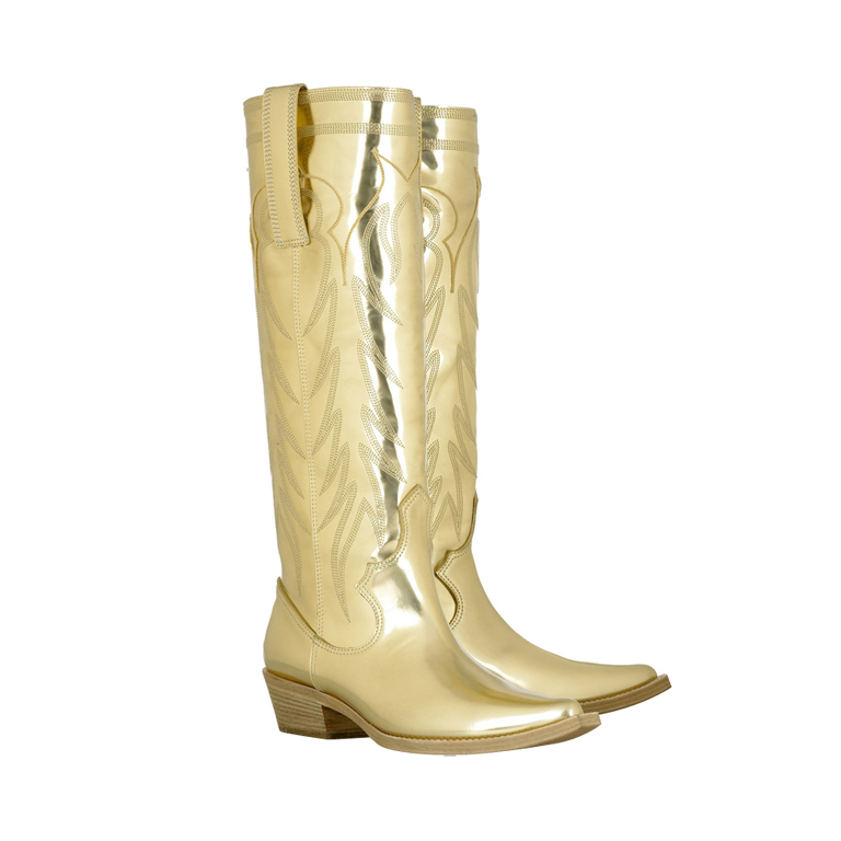 Givenchy-Gold-Leather-Boots