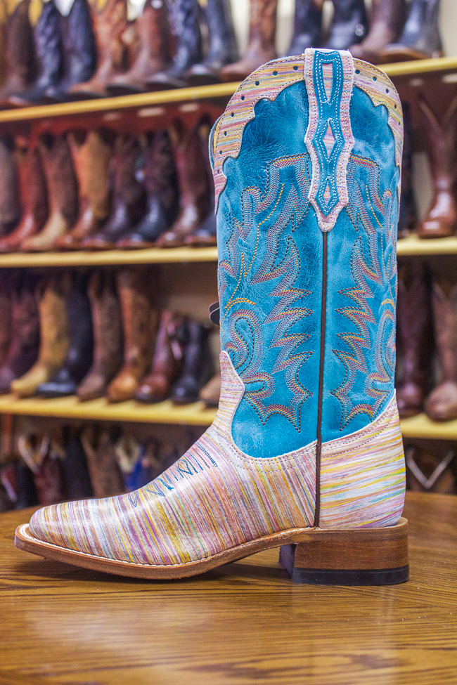 Boulet Colorful Striped Cowboy Boot