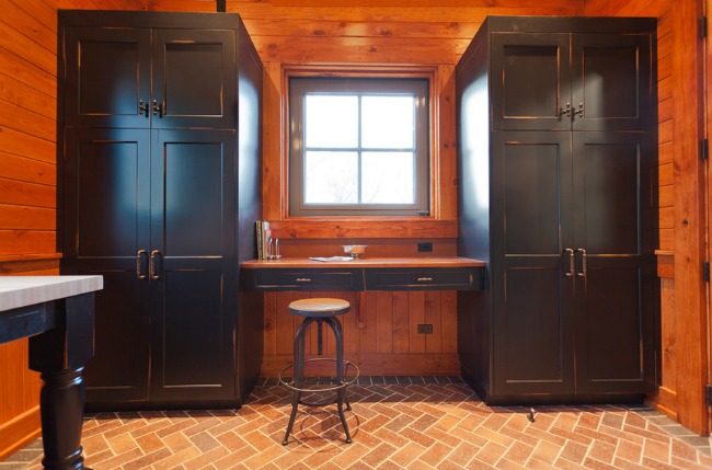 Beautiful wood and cabinets inside a barn office.jpg