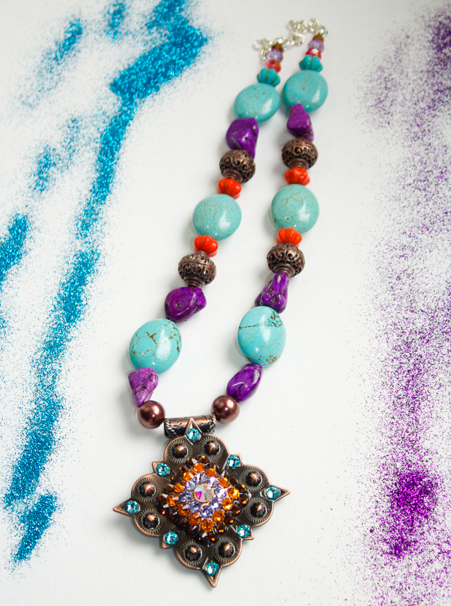 Rodeo Envy Turquoise, Purple and Orange necklace