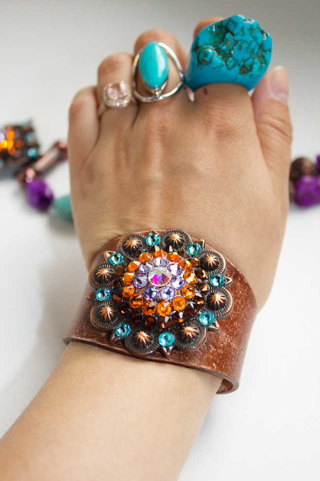 Rodeo Envy cuff with assorted turquoise rings