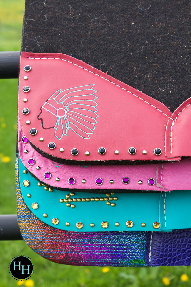 Colorful saddle pads designed by Horses & Heels