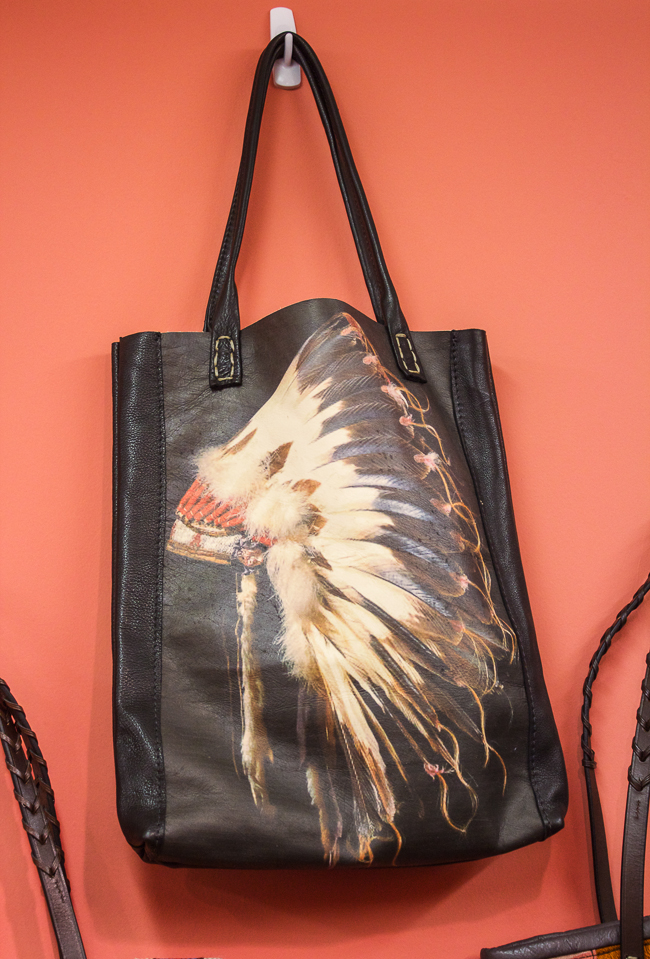 Totem Salvaged Head Dress Leather Tote