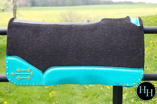 Turquoise & Gold Arrow Saddle pad designed by Horses & Heels