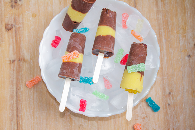 Surprise Chocolate and Vanilla Pudding Pops