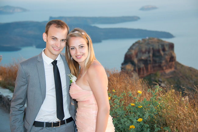 The lovely couple in Santorini, Greece