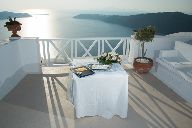 Wedding table in Santorini, Greece