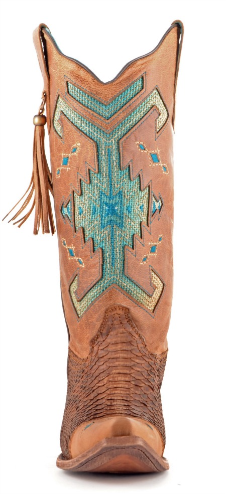 Corral Boots Python Brown and Turquoise