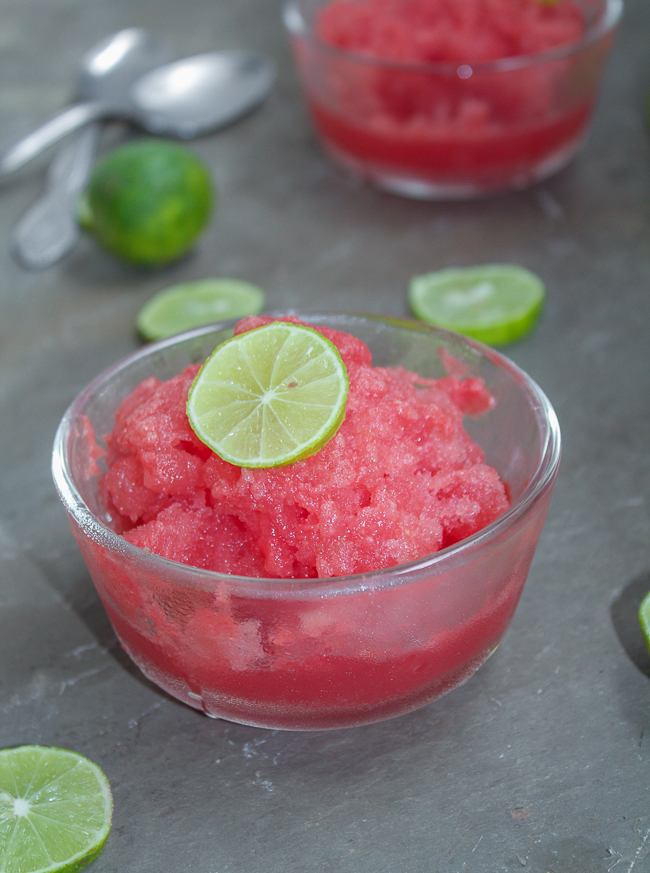 Watermelon Lime Granita, a refreshing  dessert for summer