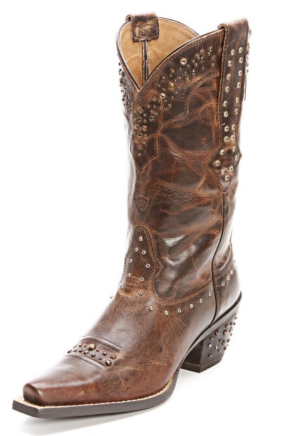 Ariat Brown Studded Rhinestone Cowboy Boots