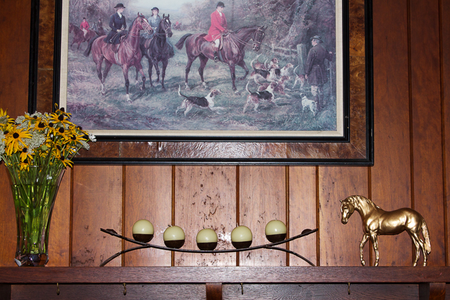Equestrian Decor- A styled Mantle with flowers and candles