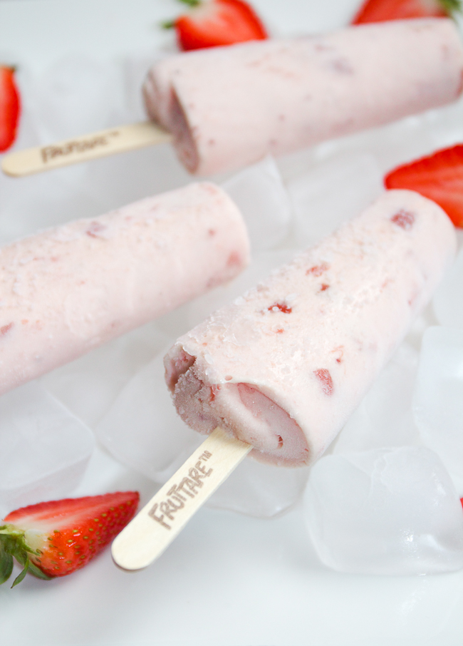 Strawberry & Milk Frozen Fruit Bars by Fruttare