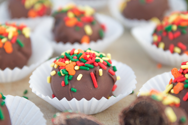 Peanut Butter Oreo Truffles with Colorful Sprinkles