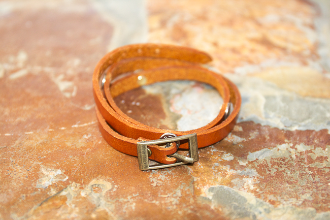 Jills Jewels Saddle Orange Leather Wrap Bracelet with 9mm Bullets