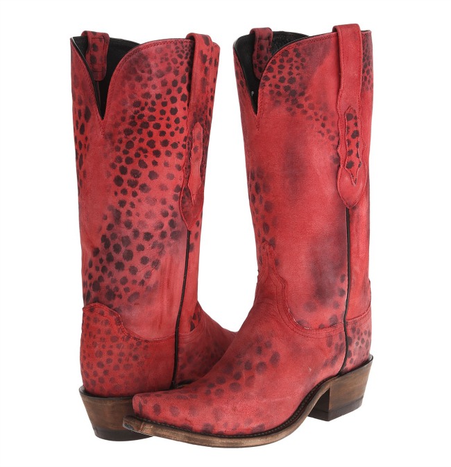 Lucchese Red Cheetah Cowgirl Boots