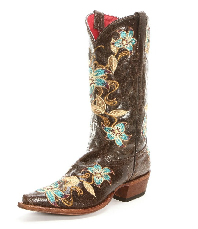 Macie Bean Floral Snip Toe Cowgirl Boots