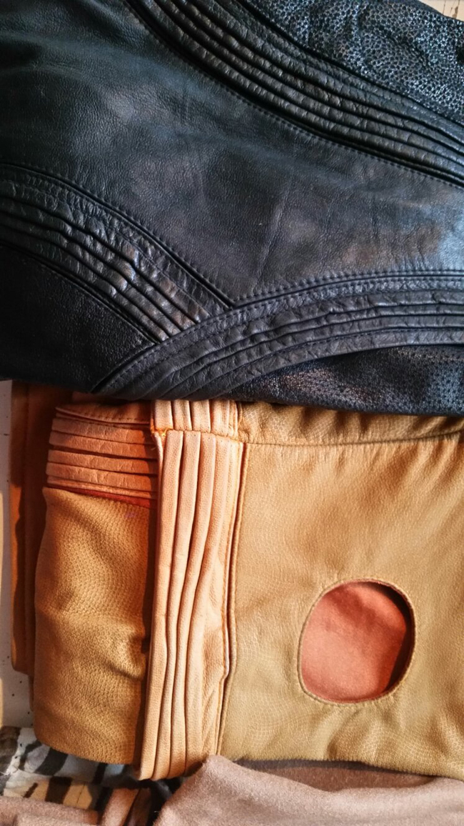 Leather Riding Breeches in Black and Tan