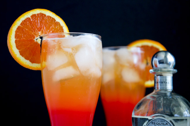 Corona Sunrise Cocktail with Orange Wheel