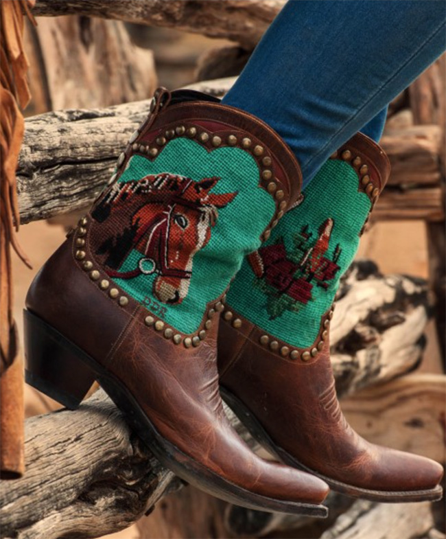 Double D Ranch Shadowflax Cowboy Boots