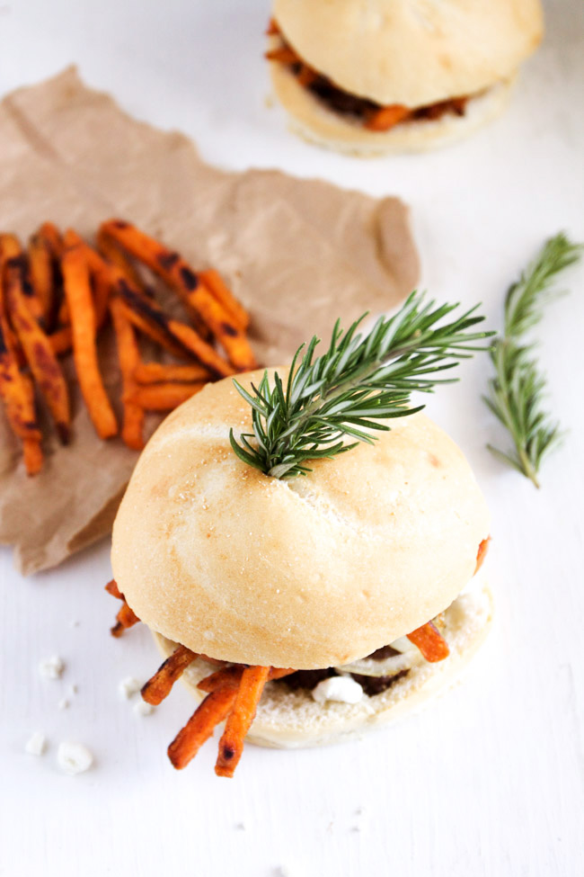Loaded Chipotle and Rosemary Sweet Potato Burgers